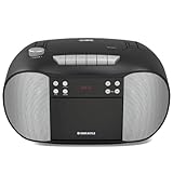 Oakcastle BCX10 Portable CD Player Boombox | Cassette Player & FM Radio | 2.0 Stereo Sound | Cassette Recorder | 15hr Playtime with Batteries | LED Display, Lightweight Portable Tape Player