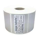 Polyester Thermotransfer Etiketten auf Rolle - 52 x 39 mm - aus PET Polyesterfolie silber für Typenschilder - 1.000 Stück je Rolle - Kern: 25 mm - aussen gewickelt - stark haftend - Druckverfahren: Thermotransfer (Drucken mit Farbband)