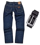 Wrangler Texas Stretch Herren Jeans Regular Fit inkl. Gürtel (W36/L32, Darkstone)