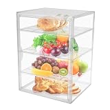 Gebäck Vitrine, 4 Schichten Acryl Brotkasten für Küche Arbeitsplatte, 29×25×39,2 cm, einstellbar klar Brot Lagerbehälter mit magnetischen Tür, Bäckerei Gebäck Display H