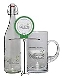 CELLAVITA Hexagonwasser® Hand-Wirbler im Set mit Glaskrug & Flasche | Made in Germany | Wasserwirbler, Handwirbler, Wasserverwirbler