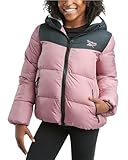Reebok Winterjacke für Mädchen, mit Fleece gefüttert, schwer, gesteppt, Puffer-Parka, Skijacke für Mädchen (4–16), Dunkle Rose., 10-12