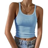 Ärmelloses Tanktop für Damen, Größe 34/3/3-teilig, für den Sommer, lässig, schmale Passform, Rundhalsausschnitt, gerippt, Tunika, Hemden, bauchfreies Oberteil, Basic Cami Shirts, Prime Day Deals 01
