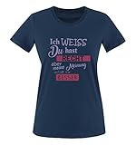 Comedy Shirts - Ich Weiss du hast Recht Aber Meine Meinung gefällt Mir Besser - Damen T-Shirt - Navy/Violet-Fuchsia Gr. L