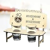 KIWISTAR UG - Geschenk - Personalisierte Schnapsbank - Rubinhochzeit - 40. Hochzeitstag - Name & Spruch - individuell personalisiert mit Gravur und 2 Gläsern - Hochzeit, Geburtstag, Jub