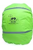 Weatherman wasserdichter Regenschutz für Schulranzen und Rucksack, Signalfarbe, mit Gummizug, Regenhülle, Sicherheitsüberzug, Sicherheitshülle, Schutzhülle, Regenschutzhülle (Grün)