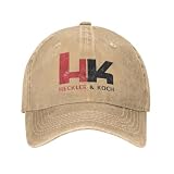 REYAUEO Vielseitige lässige Sonnenschirm Sport Baseballmütze Unisex Retro HK Baseballmützen für Männer Frauen Distressed Denim Kopfbedeckung Heckler Koch Schusswaffen Outdoor Workouts Caps H