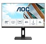 AOC U28P2A - 28 Zoll UHD Monitor, höhenverstellbar (3840x2160, 60 Hz, HDMI, DisplayPort, USB Hub) schwarz