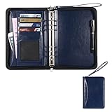 YZSHOUSE A5 Padfolio Portfolio Case A5 mit 6 Ringbuchordner Notebook Executive Binder Zipper Business Notebook Business Ordner Premium Business Portfolio für Interview Konferenz