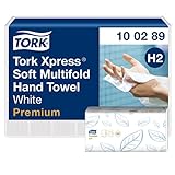 Tork Xpress weiche Multifold Papierhandtücher 100289 - H2 Premium Falthandtücher für Handtuchspender - weich und saugfähig, 2-lagig, weiß - 21 x 150 Tücher