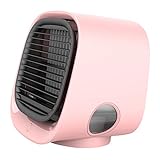 PETSOLA Persönlicher Luftkühler Desktop Kühler LED Luftbefeuchter Purifier Mini Fan - Rosa, 16,6 cm