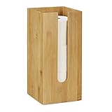 Relaxdays Toilettenpapierhalter stehend, für 3 Rollen, Toilettenpapier Aufbewahrung, Bambus, HBT 33 x 15 x 15 cm, natur