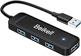 Beikell USB 3.0 Hub, 4 Port Ultra Slim USB Hub Datenhub Extra Leicht Super Speed für MacBook, MacBook Air/Pro/Mini, PS4, Surface Pro, Huawei MateBook, USB Flash Drives usw.