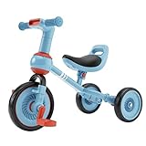 KORIMEFA 3 in 1 Laufräder Laufrad Kinderdreirad Dreirad Lauffahrrad Lauflernhilfe für Kinder ab 1 Jahre bis 3 Jahren (Blau1)