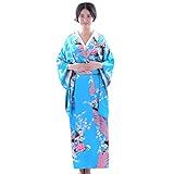 2023 Neu IN Traditionelles Kostüm Japanisches Kimono Damen Robe Kleid Druck Cosplay Fotografie Damen Kleid Freizeitkleid für Junioren, himmelblau, One size