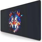 TITANWOLF - XXL Speed Gaming Mauspad 900 x 400mm - XXL Mousepad - Tischunterlage Large Size - verbessert Präzision und Geschwindigkeit - Polygon W