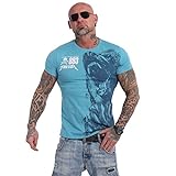 Yakuza Herren Beast T-Shirt, Hellblau, 4XL