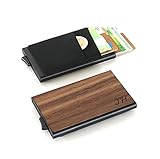 Kreditkartenetui aus Holz personalisiert mit Gravur | Slim Wallet | Geldfach | Scheinfach | Kreditkartenhalter | RFID NFC Schutz | Geschenk Männer Frauen Papa Mama