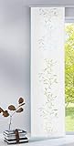 Gardinenbox Moderner Flächenvorhang Raumtrenner Schiebegardine Tendril aus hochwertigem Ausbrenner-Stoff mit Paneelwagen, 245x60 (HxB), Weiß, 85611