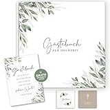 luftundliebe Gästebuch Hochzeit, hochzeitsbuch, Blanko, Vintage Hochzeitsgästebuch, Wedding Guest Book, Softtouch Hardcover - Eukalyptus