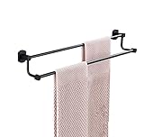 Towel bar Wall-Mounted Bathroom Towel Rails All Copper Two Rod Towel Rack Towel Rod Rust Prevention Kitchen Cloakroom Storage Rack Black Towel Rack (Size : 30cm) (40cm)