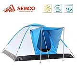 Semoo Familienzelt, UV-Schutz Iglu-Zelt, Silber beschichtete Faser, Camping Zelt für 3 Personen