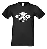 Geschenk-Set : Bester Kleiner Bruder der Welt : Herren T-Shirt mit Urkunde : Farbe: schwarz Gr: M