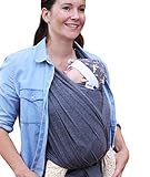 myla elastisches Tragetuch - Babytragetuch für Früh- und Neugeborene inkl. deutscher Bindeanleitung einfach zu binden weich & anschmiegsam bis 12kg Grau (grau)