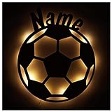 Fußball Geschenke für Jungs Männer Mädchen LED Lampe Nachtlicht mit Personalisierung 5 6 7 8 9 10 11 12 Jahre