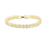 FORH Armband Legierung Edelsteine Armband Jewellery Armband Neue Modeschmuck Strass Kristall Handgemachte Metall Perlen Armbänder (Gold)