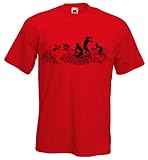 Tribal T-Shirts Herren Banksy Shopping Trolley Hunters T-Shirt, rot, X-Groß