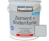 Primaster Zement und Bodenfarbe 2,5L Lichtgrau Seidenmatt Betonfarbe Fußb