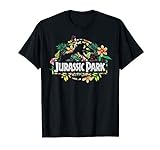 Jurassic Park Floral Tropical T-Rex Fossil Logo T-Shirt