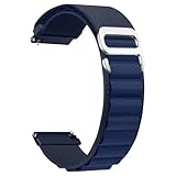 CeiBand Alpine Loop Nylon Armband Kompatibel mit 20mm 22mm, G-Haken Edelstahl Metall Schnalle Sport Uhrenarmband Herren Damen Ersatzband für 20mm 22mm -(20mm DunkelBlau)