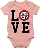 Shirtracer Baby Body Junge Mädchen - Feuerwehr Geschenke Baby - Love Feuerwehr - 12/18 Monate - Babyrosa - Strampler - BZ10