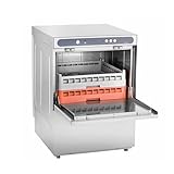 GastroHero ECOLINE-GSM54SLE Geschirrspülmaschine I 400 V Spülmaschine mit Laugenpumpe & Enthärter I Geschirrspüler für Gastronomie I Korbmaß 50