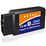 OBD2 Bluetooth Diagnosegerät Scanner Code Leser für iOS iPhone Android Windows, Auto Diagnosegerät OBD ODB2 Adapter für OBDII Protokoll Fahrzeug