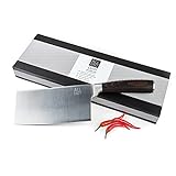 ALL EAZY HOME & KITCHEN Chinesisches Kochmesser aus Edelstahl mit scharfer Klinge (16,5 cm) + Holzgriff • Japanisches Hackmesser