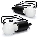 com-four® 2X LED Hängelampe mit Zugschalter, kabellose Hängeleuchte, batteriebetriebene Glühbirne mit Schnurschalter, für Camping, Festivals, Schränke, Keller und Outdoor (02 Stück - Schnur - Black)