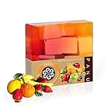 Panu Fruity Seife - Vegane Naturseife für alle Hauttypen - Seifenstück als Gesichtsseife und Haarseife - Handmade Shampoo Bar Soap - Duschseife Männer und Frauen Tierversuchsfrei