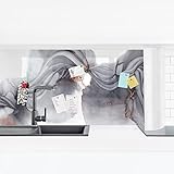Bilderwelten Küchenrückwand - Schwarze Medusa mit Kupferglanz, Größe HxB: 70cm x 245cm, Magnetisch matt
