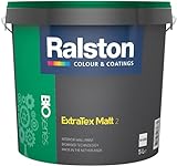 RALSTON ExtraTex Matt Wandfarbe weiß | 5 L | Umweltfreundliche, deckende Bio Farbe aus nachhaltiger Produktion