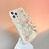 Cartoon Cute Smiley Face Clear Phone Case Compatible with iPhone 11 Pro Max Case with Crystal Pretty Cartoon Smile Bracelet Soft Silicone Clear Shockproof Bumper Case (iPhone 11promax)