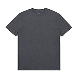 EZEA Herren-T-Shirt, Baumwolle, Rundhalsausschnitt, kurze Ärmel, feuchtigkeitsableitend, Workout-Shirts, dunkelgrau, Klein
