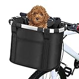 Fahrradkorb Vorne,36x24x26 cm Unisex Fahrradtasche,Einkaufskorb faltbar,Fahrradkorb Hund, Mountainbike Korb