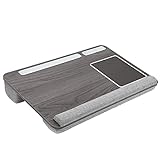 Laptopunterlage for Bett Mit Mausunterlage& Handgelenkauflage, Laptop Kissen for Max. 17 Zoll Notebook, Inkl. Tablet- Und Telefonhalter (Color : Dark Gray)