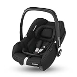 Maxi-Cosi CabrioFix i-Size, Babyschale, 0–12 Monate, max. 12 kg, leichter i-Size Kindersitz (3,2 kg), Sonnenverdeck, gepolsterter Sitz, für viele Maxi-Cosi Kinderwagen, Essential Black