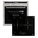 Autarkes Herdset: 60cm Einbaubackofen EB8013ED + 59cm Induktionskochfeld IND5903SP | Drehspieß | Kerntemperaturfühler | Grill | Heißluft | Teleskopauszüge | Automatik-Timer | SET8013IND593S