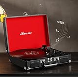 Vinyl Player Vintage LP-Plattenspieler Bluetooth-Lautsprecher-Phonograph, 3-Gang-Riemenantrieb Plattenspieler Technics (Farbe : A, Size : 13.7x9.8x4.3in(35x25x11cm))