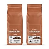 by Amazon Espresso Crema Kaffeebohnen, Leichte Röstung, 1 kg, 2 Packungen mit 500 g – Rainforest Alliance-Zertifizierung